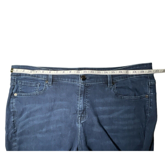 Lane Bryant Women's Plus Size 20R Skinny Jeans Blue Denim Dark Wash Fringe - Picture 7 of 11